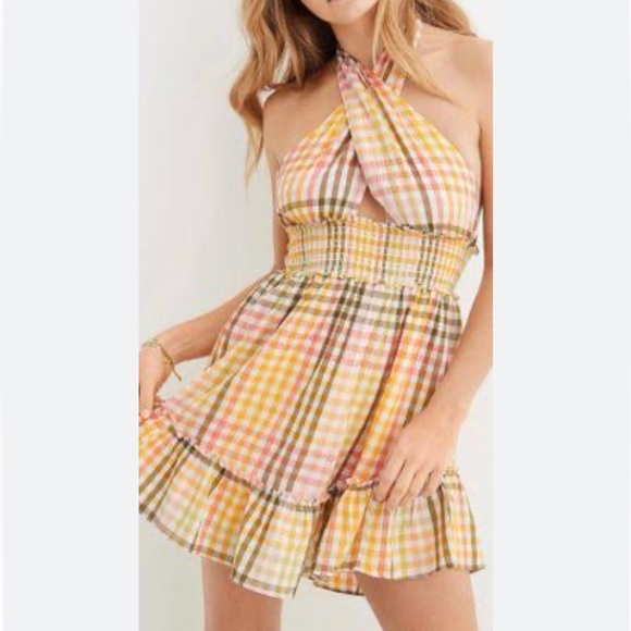 Aerie Spring Fling Halter Dress - Picture 1 of 12